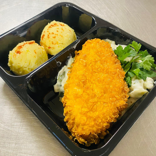 Dinsdag 26/05: Krokante kipfilet, preiroomsaus en puree