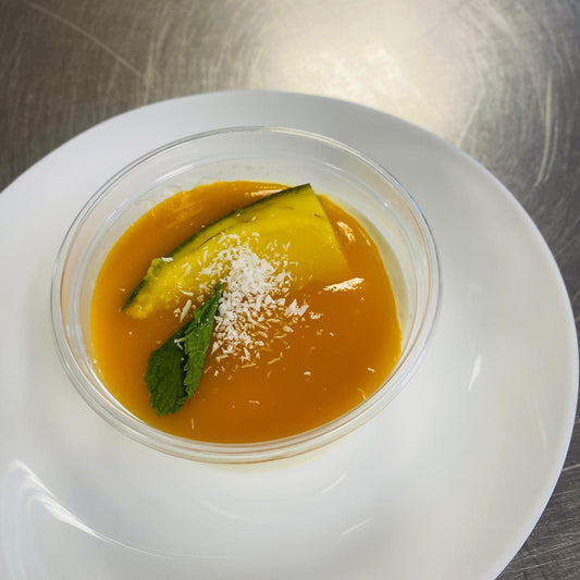 Jeudi 11/09: Panna Cotta au lait de coco et coulis de mangue